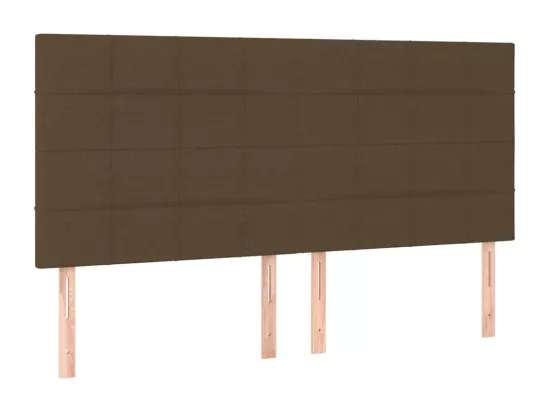 Sommier tapissier matelas et LED Marron foncé 160x200 cm Tissu