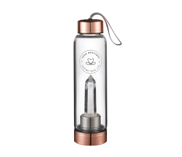 YOGA BOUTIQUE Get energized, get happy! Crystal Water Bottle Bergkristall rosegold