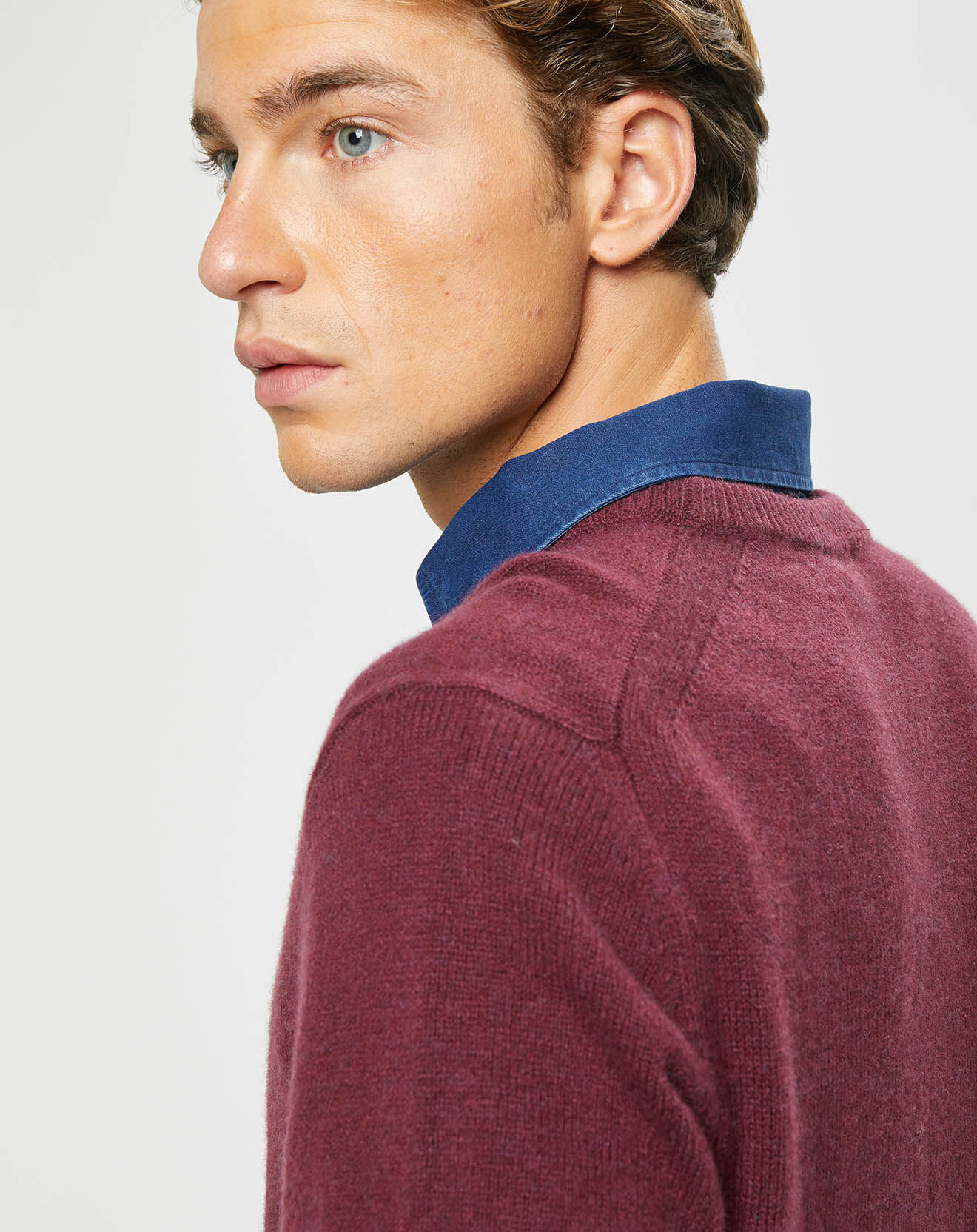 Hackett London Pull 100% Laine d'agneau bordeaux