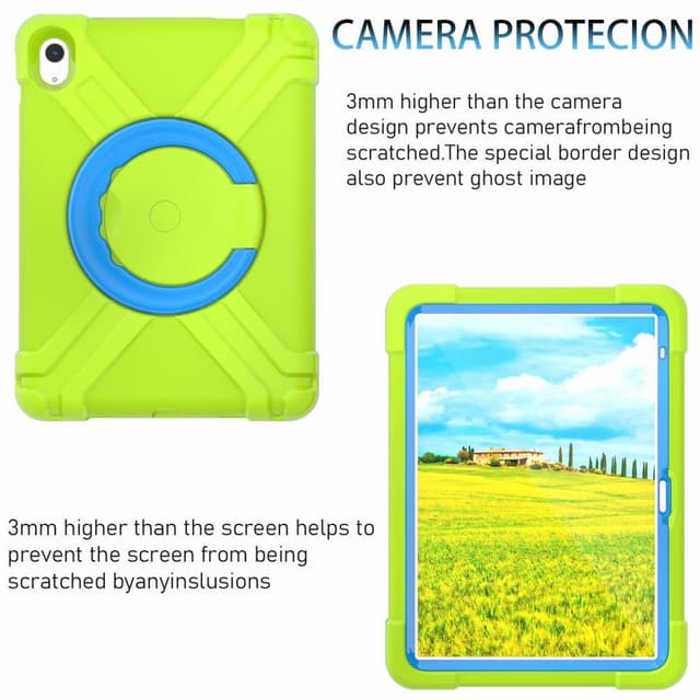 Til iPad 10.9 (2022) 360-graders rotationsstativ-tabletcover Anti-faldbeskyttelse