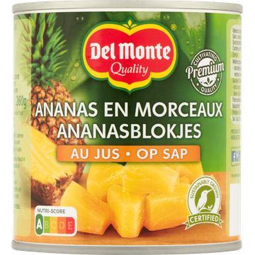 Del Monte Ananasblokjes op Sap 435g