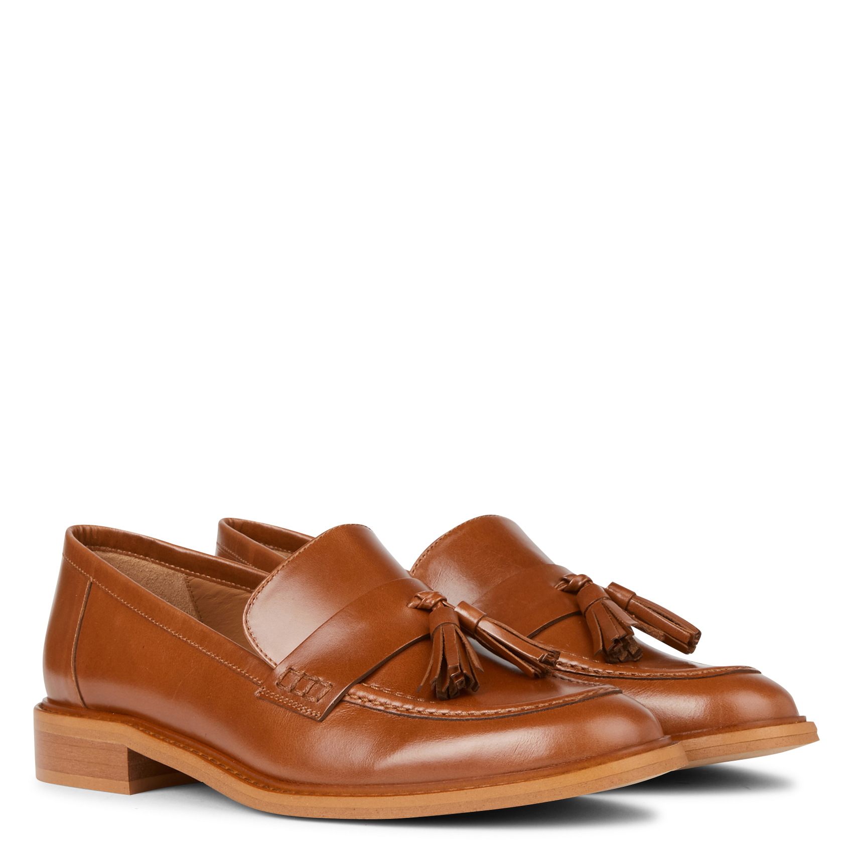 ROSA - Mocassins à bout rond en cuir| Beige