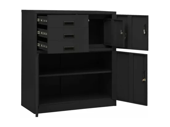 Armoire de bureau Anthracite 90x40x102 cm Acier