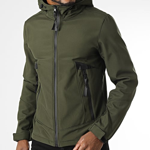 Veste Zippée Capuche Vert Kaki