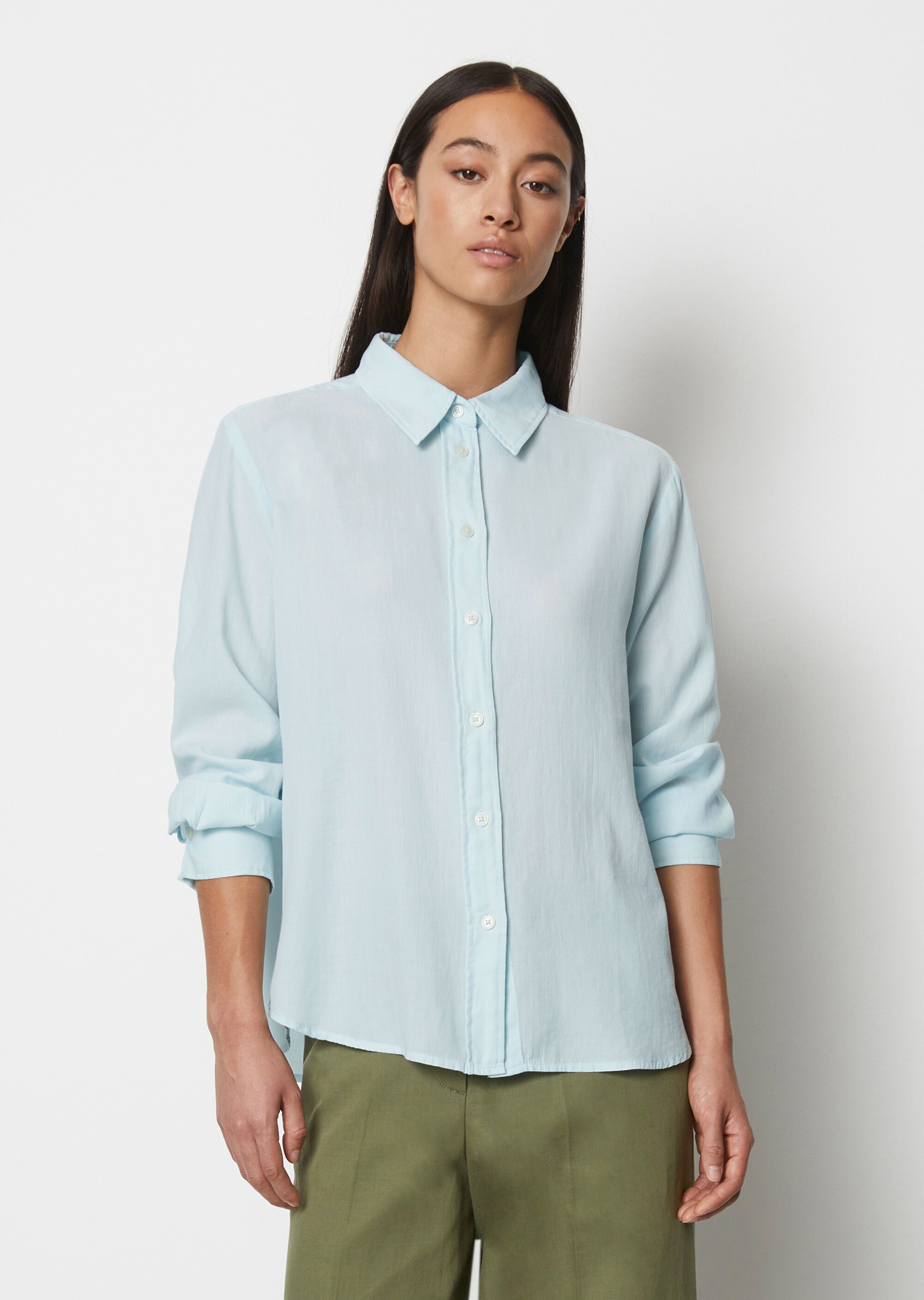 Bluse regularaus softem Baumwoll-Twill