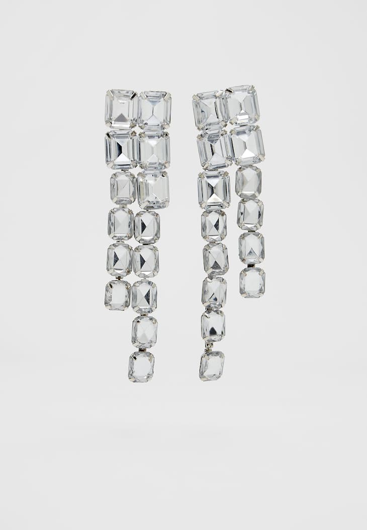 Brincos de strass ombré