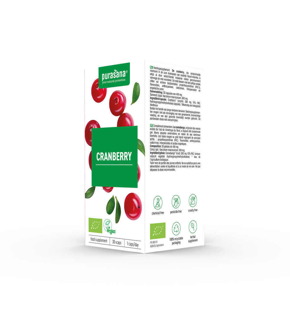 Purasana Cranberry/Canneberge Vegan Bio (30 vega capsules)