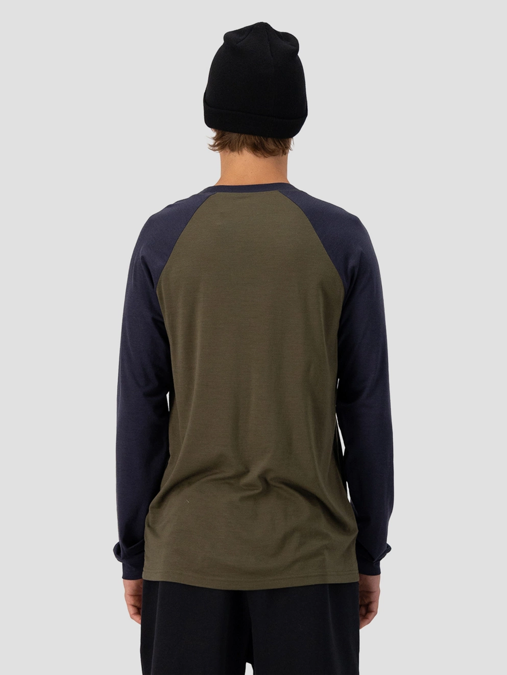 Mons Royale Merino Icon Air-Con Raglan Base Layer Top dark olive/9 iron