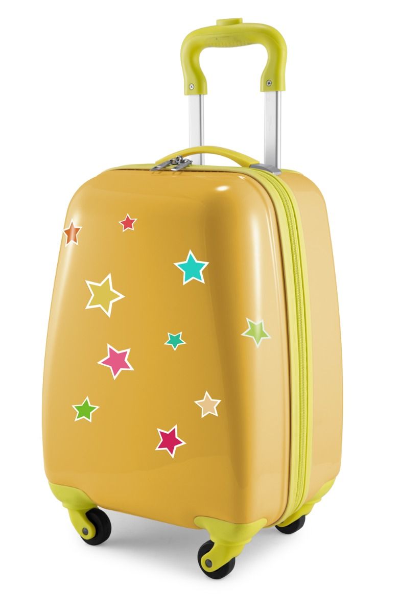 Para crianças - Mala infantil com adesivos refletivos Monstro, mala infantil rígida, bagagem de mão, 24 litros