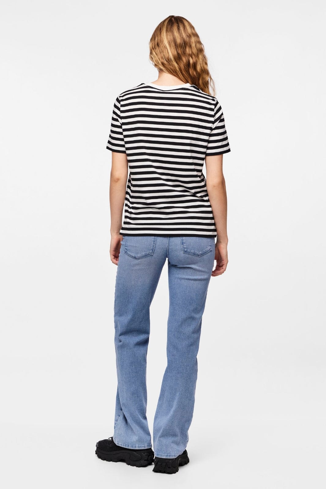 Pieces Pcria Ss Tee Stripes 4400578 black bright white