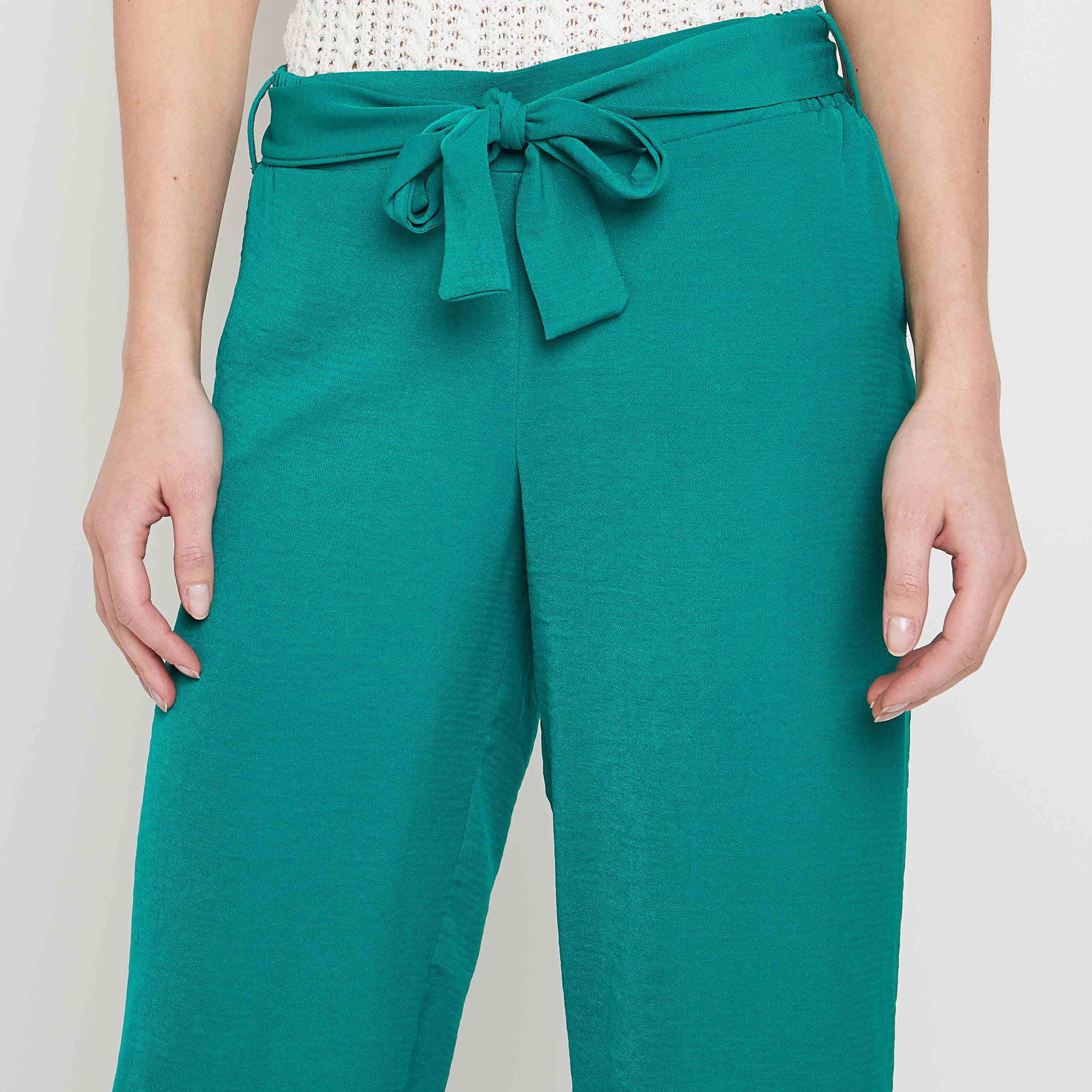 Pantalon large femme - VERT