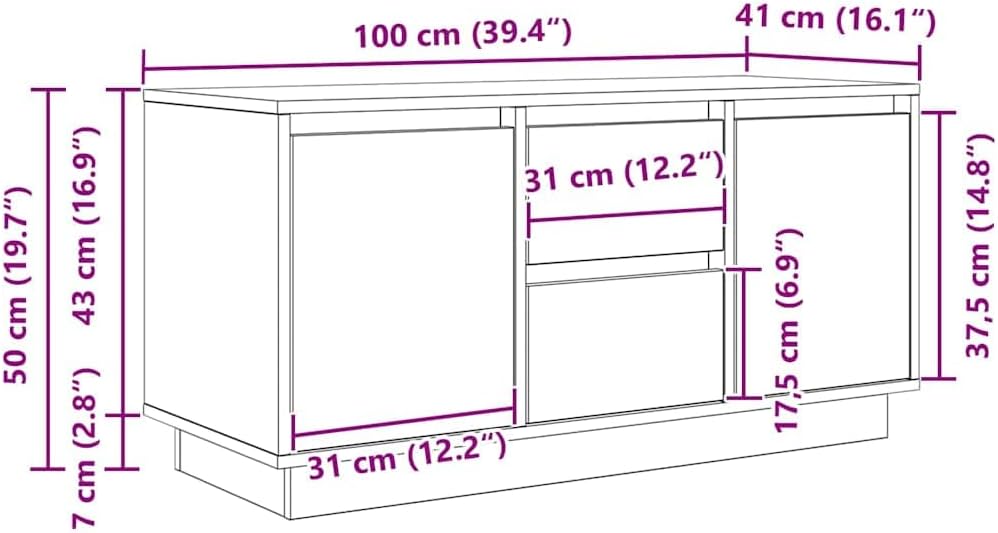 vidaXL TV-Schrank mit LED-Leuchten Weiß 100x41x50 cm, Lowboard, Fernsehschrank, TV-Sideboard, Fernsehtisch, TV-Ständer, TV-Lowboard, TV-Möbel