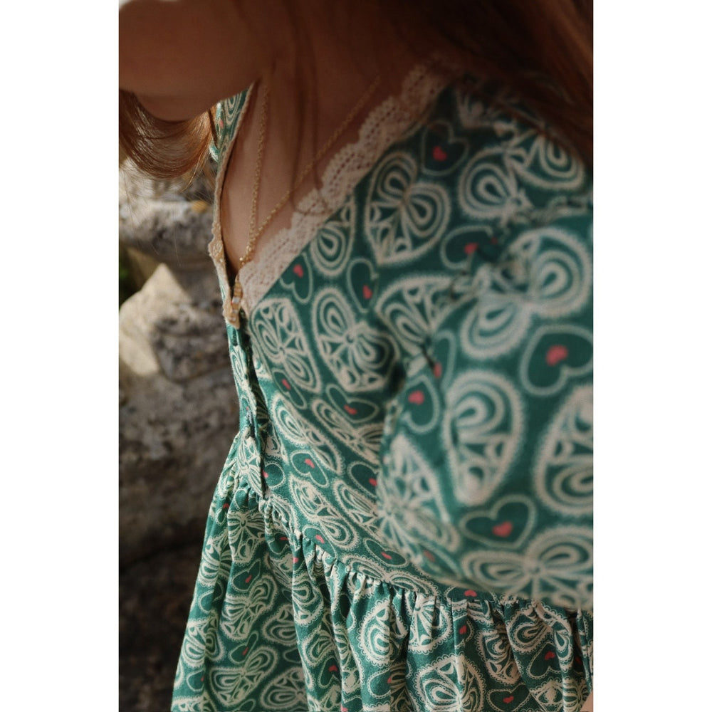Køb Konges Sløjd Lacy Green Coeur Lace Kjole GOTS