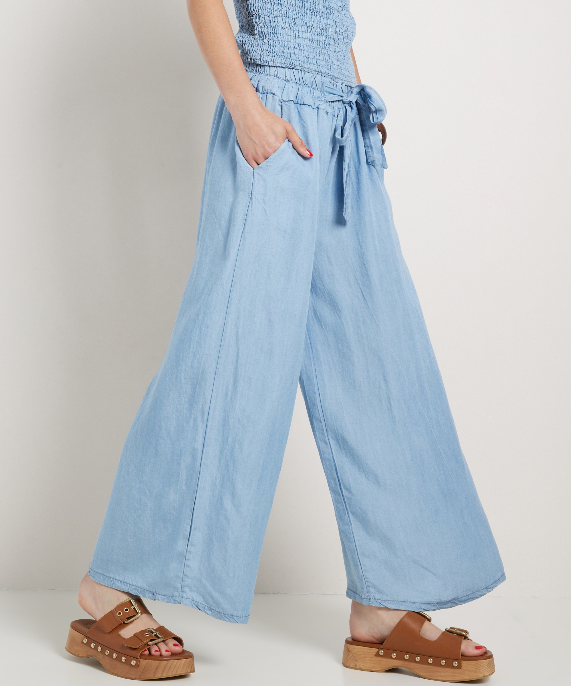 wide fit broek denimlook