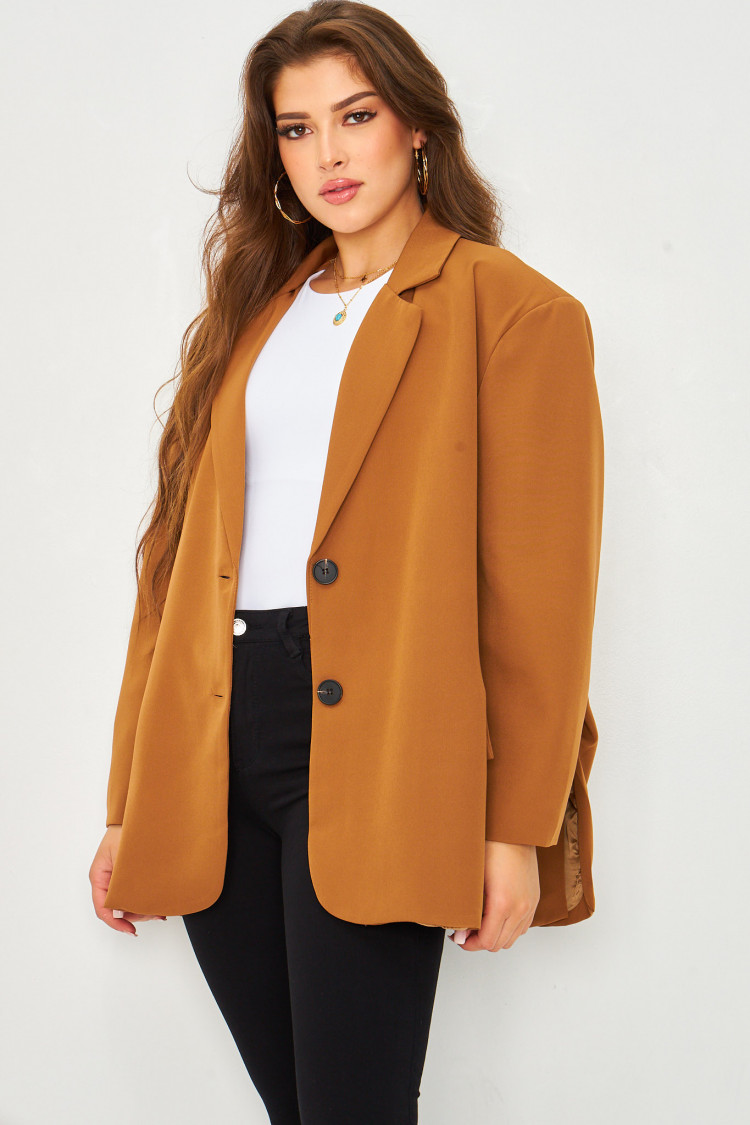 Veste blazer camel oversize