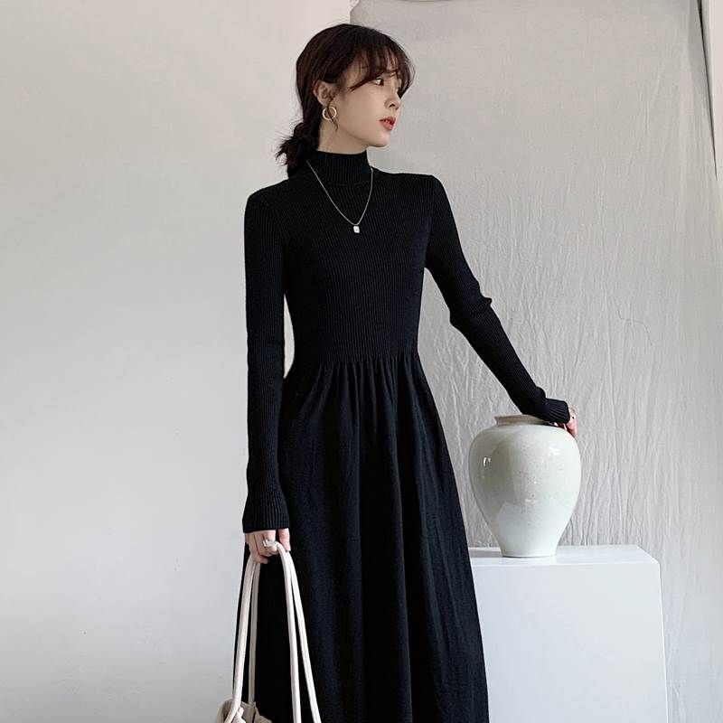 Glacia - A-lijn jurk met lange mouwen en mockneck (verschillende ontwerpen)
