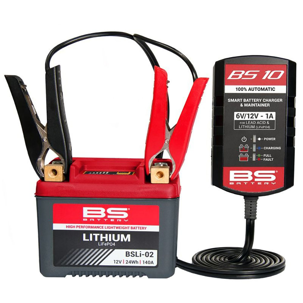 BS Battery - Chargeur de batterie BS10 6V/12V-1 A Noir / Rouge