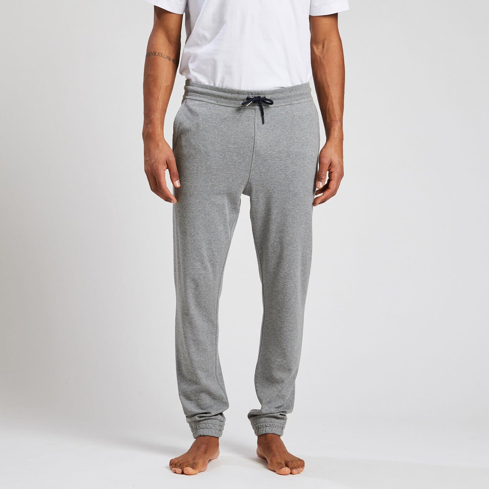 Pantalon de pyjama avec cordons Gris clair