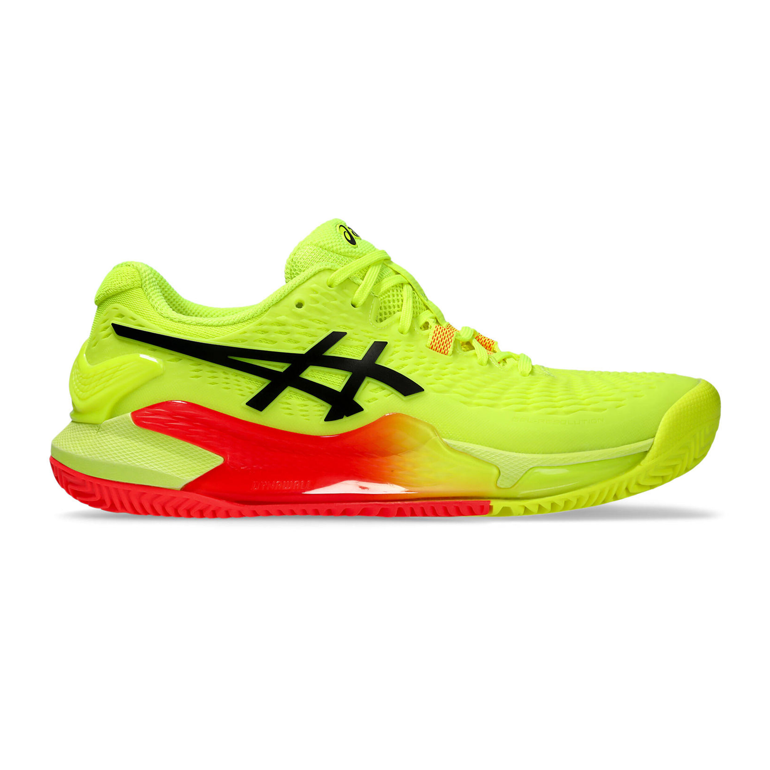 ASICS Gel-Resolution 9 Clay Chaussure Terre Battue Femmes - Jaunes Fluo , Orange Fluo