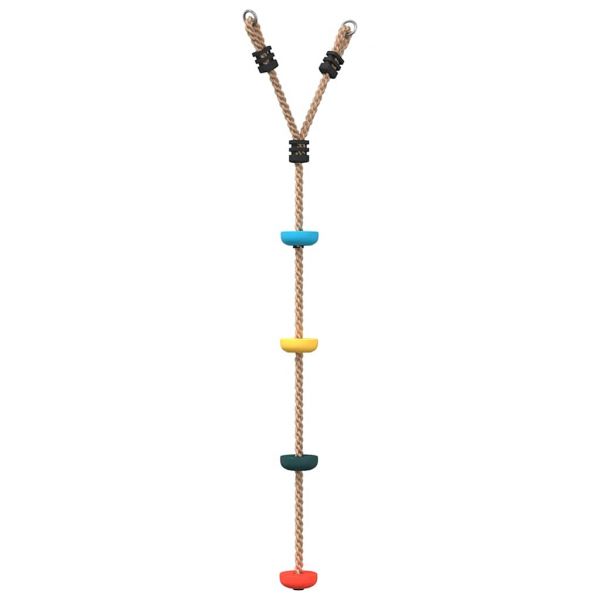 vidaXL Escada de corda de baloiçar com 4 discos p/ criança multicor
