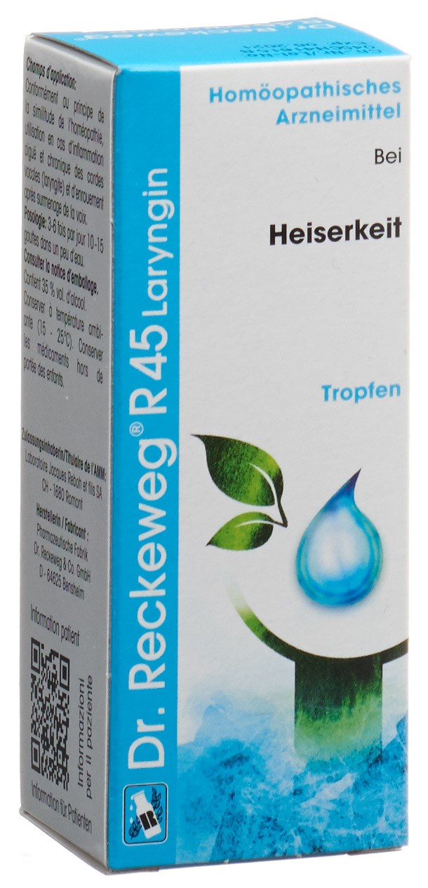 RECKEWEG R45 Laryngin<br>50 ml, Flasche, Tropfen zum Einnehmen, Flüssigkeit