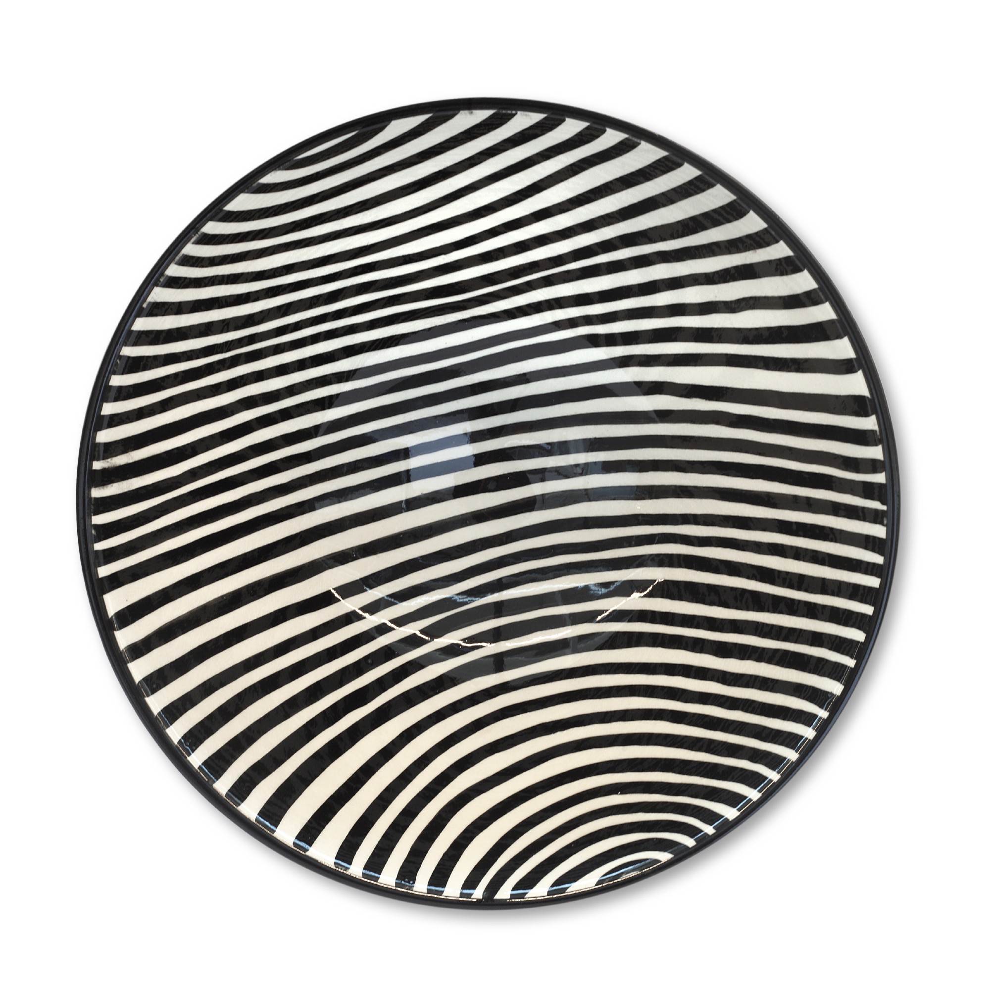 Zierschale 'Bowl', schwarz-weiß, Ø 30 cm, H 12 cm von fischer's lagerhaus