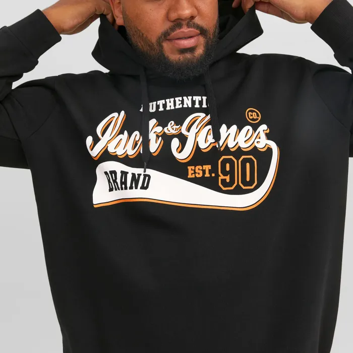 Jack & Jones Essentials Logo 2 Hoodie Heren (plussize)