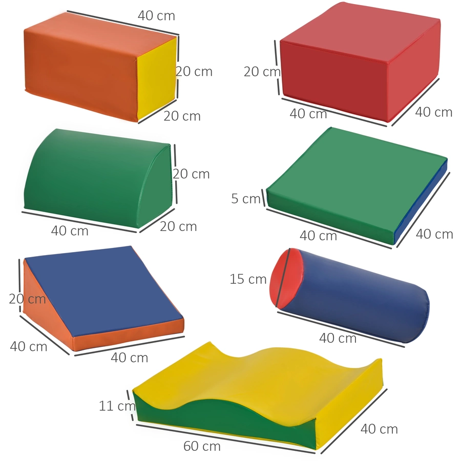 HOMCOM Kinder-Softplay-Set mit verschiedenen Bausteinen bunt