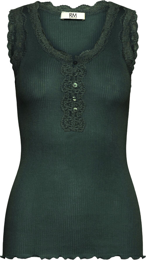 RM by Rosemunde RMWBalta modal SL lace placket top Bottle green