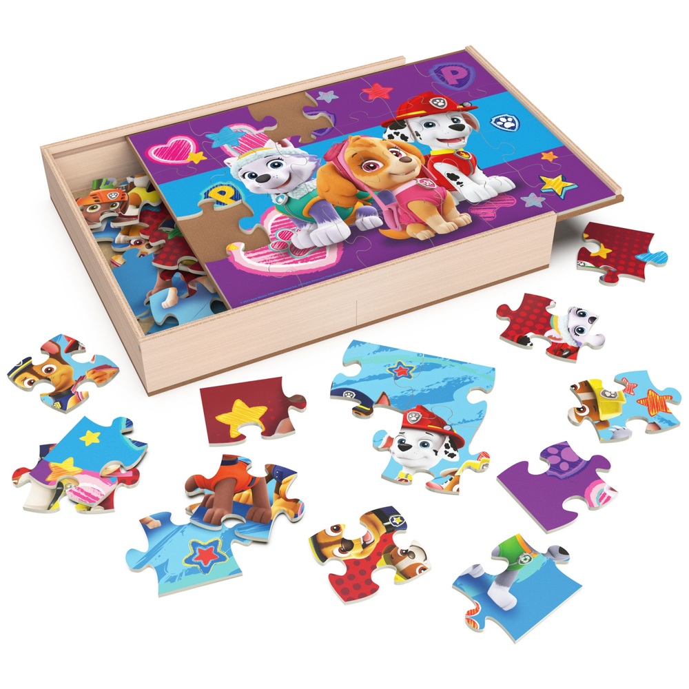 PAW Patrol Holzpuzzle 3er-Pack und Aufbewahrungsschale