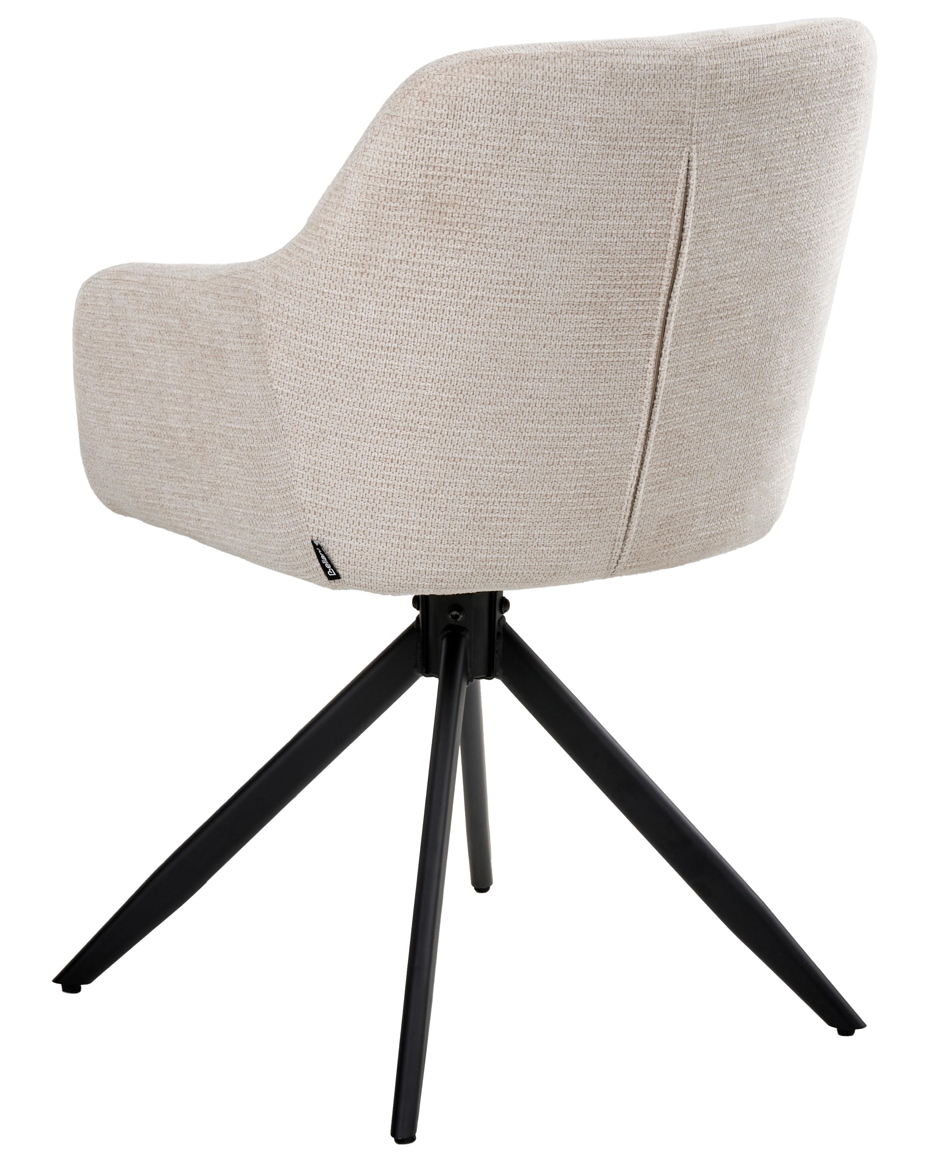 Set van 2 eetkamerstoelen draaibaar LIKELY Stof Lichtbeige