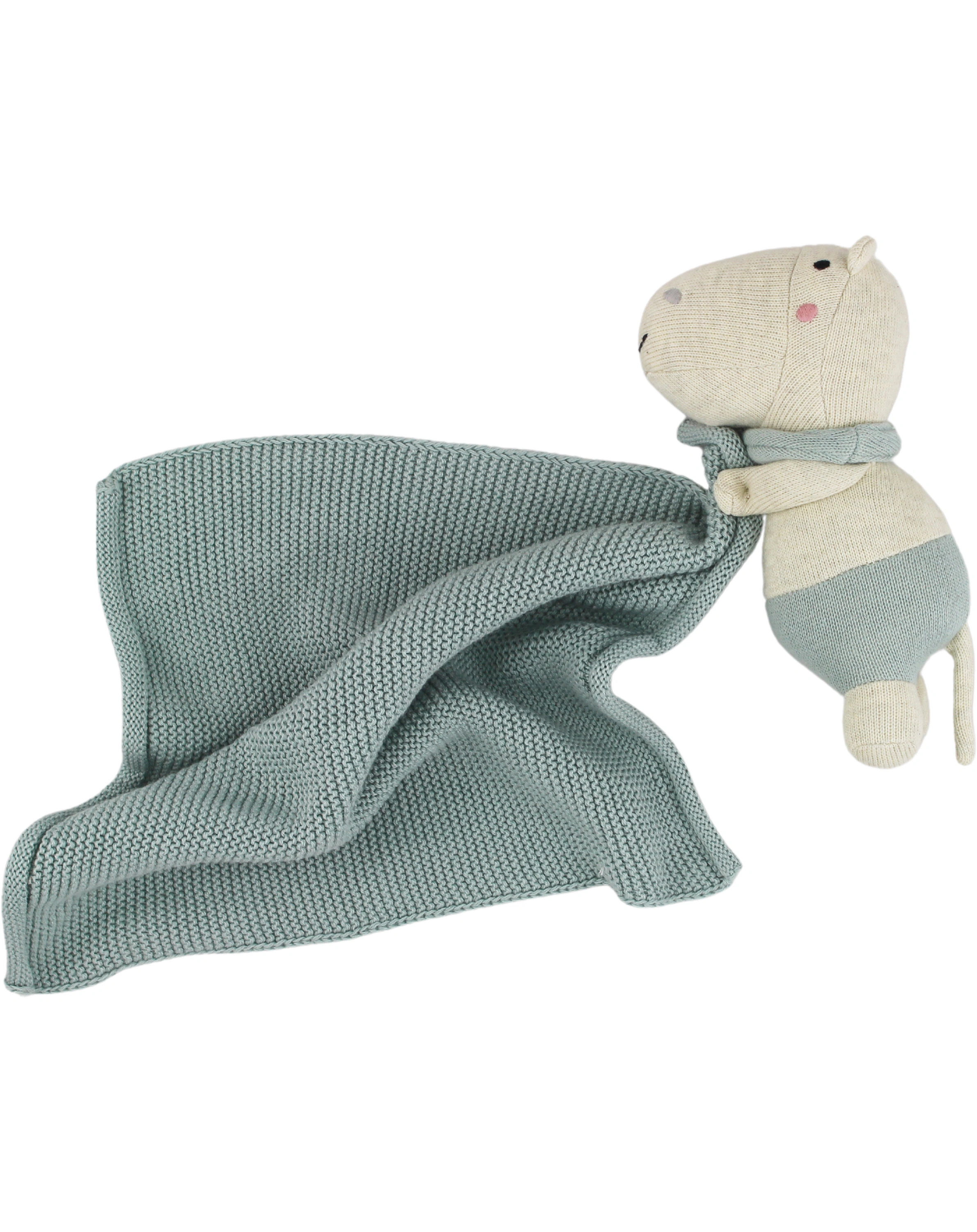 Schnuffeltuch HIPPO (25x25) in puderblau