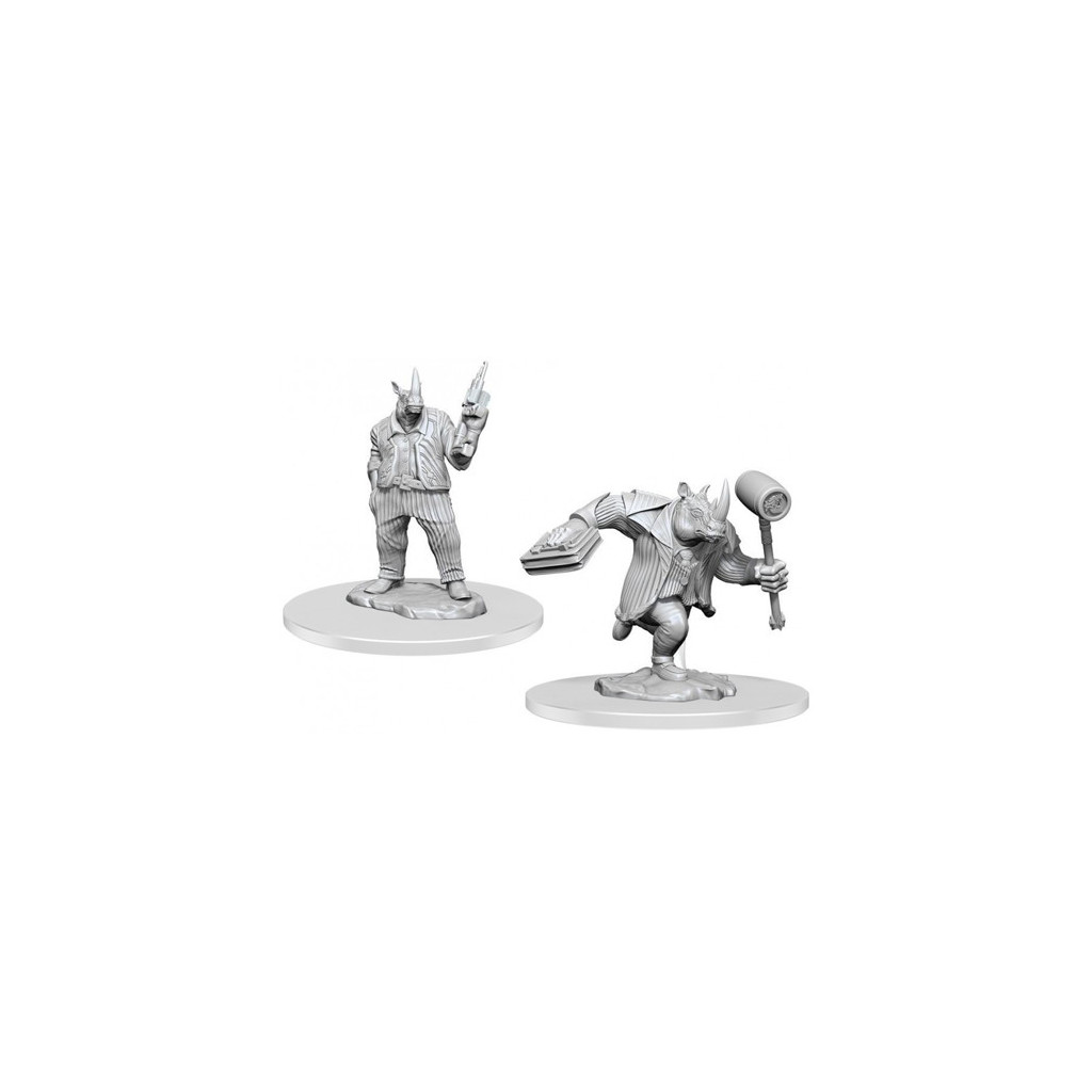 Magic the Gathering Deep Cuts Unpainted Miniatures: Freelance Muscle and Rhox Pummeler