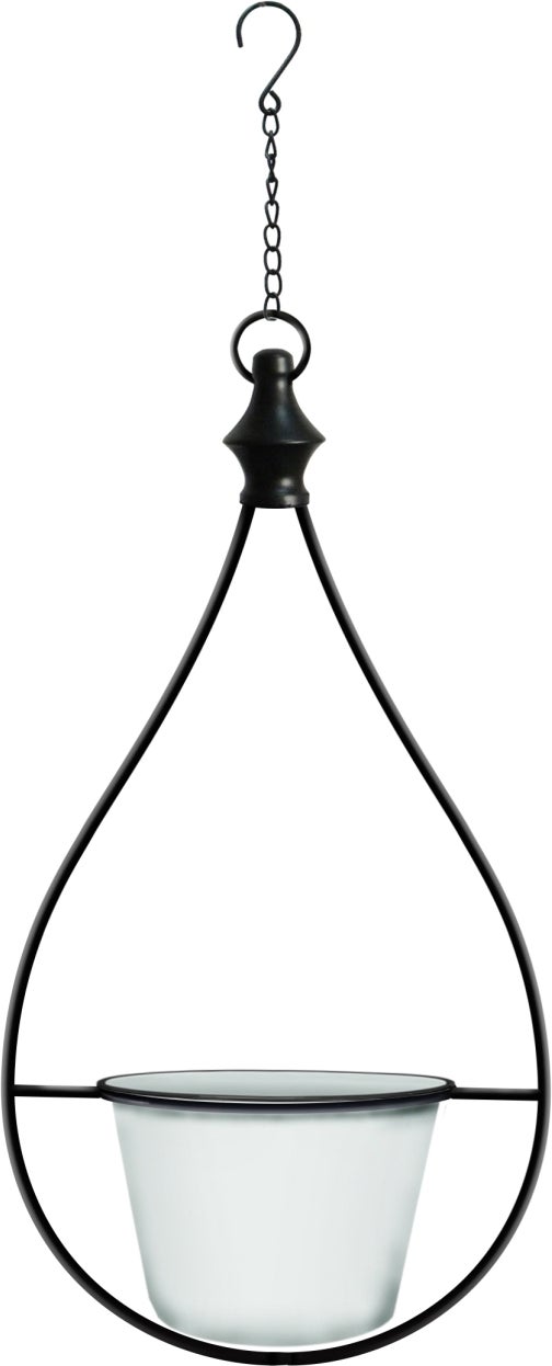Intratuin plantenhanger zwart / wit 20,5 x 12,5 x 61 cm