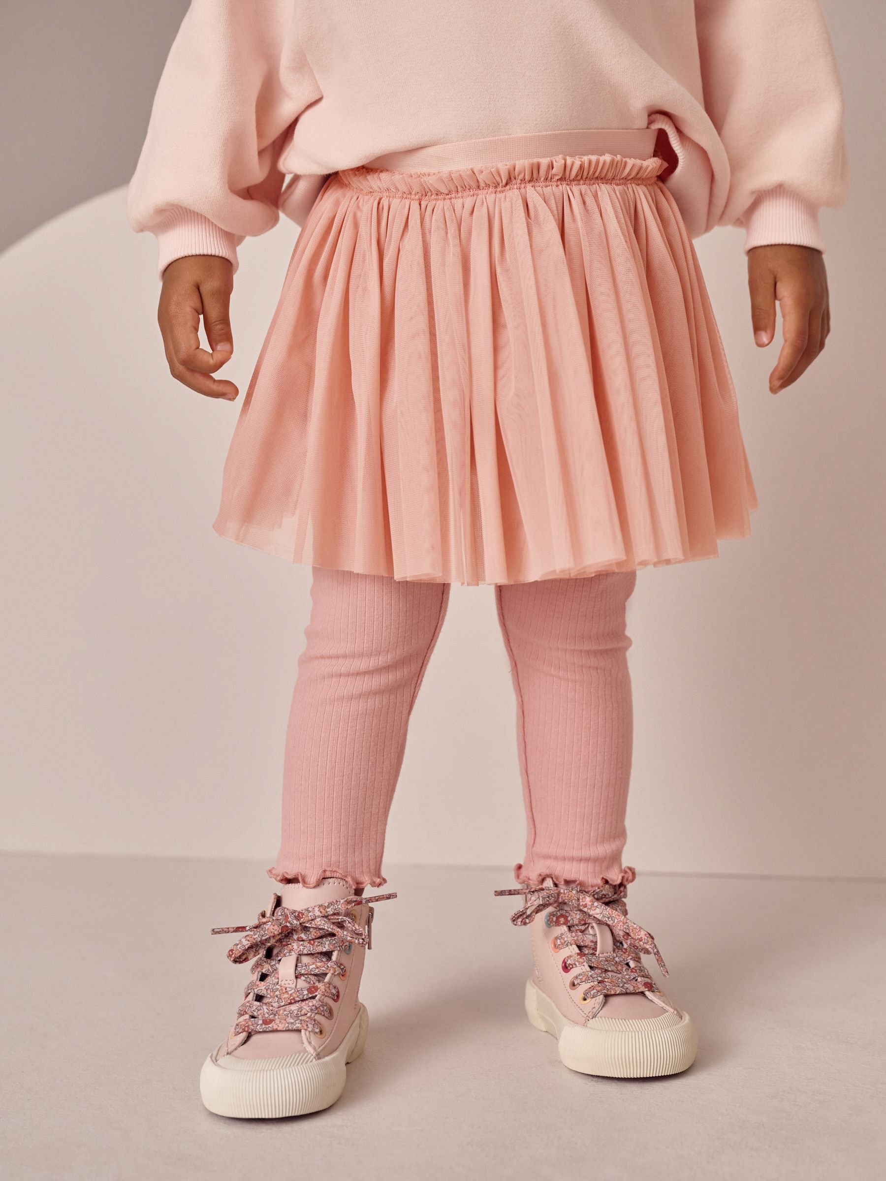 Roze - 2 -delige Set van Sweatshirt, Rok en Leggings (3mnd-7jr)