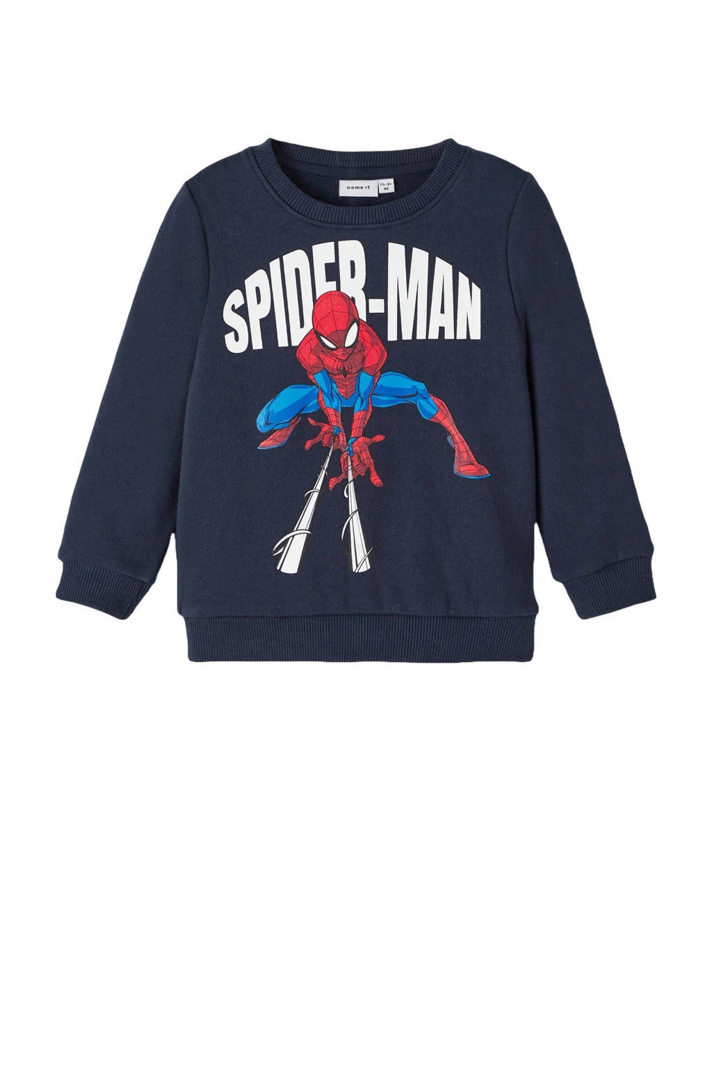 NAME IT Spider-Man sweater NMMJOX met printopdruk donkerblauw