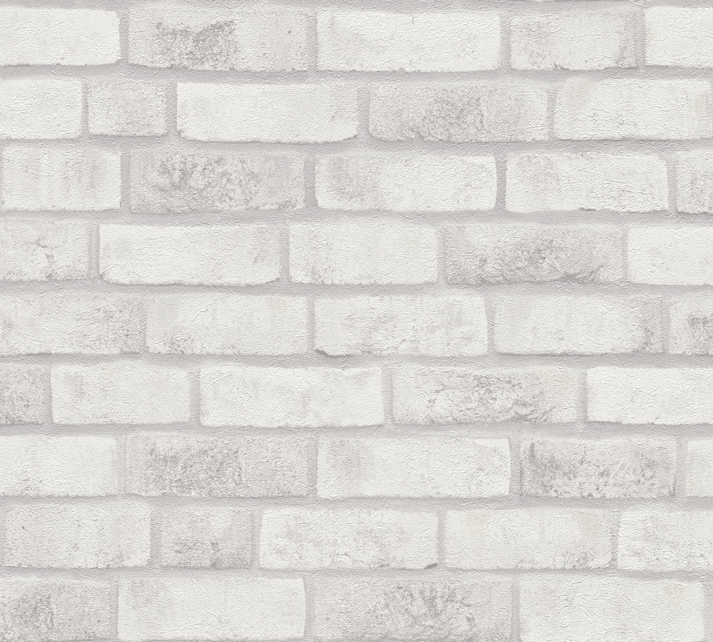 A.S. Creation Vliestapete BRICKS & STONES - weiß-grau - Steinoptik - 10 Meter