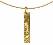 gouden staafjes hanger met vingerafdruk