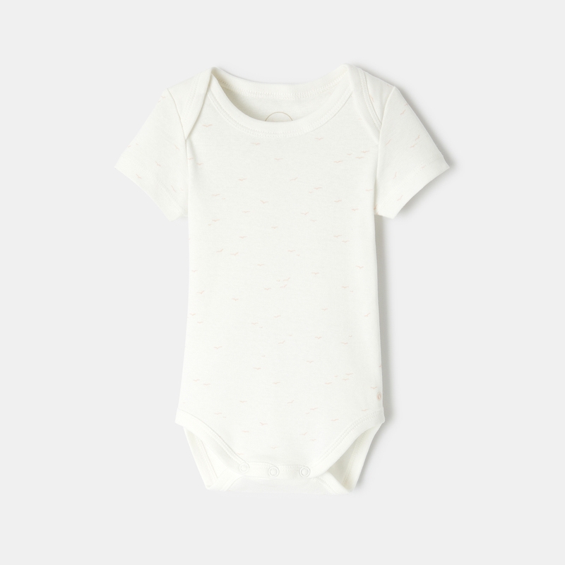 Lot de 3 bodies manches courtes en coton bio rose mixte Absorba