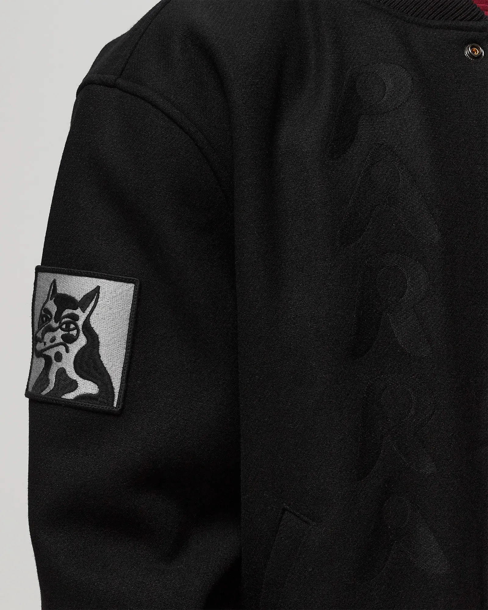 By Parra dog faced varsity jacket