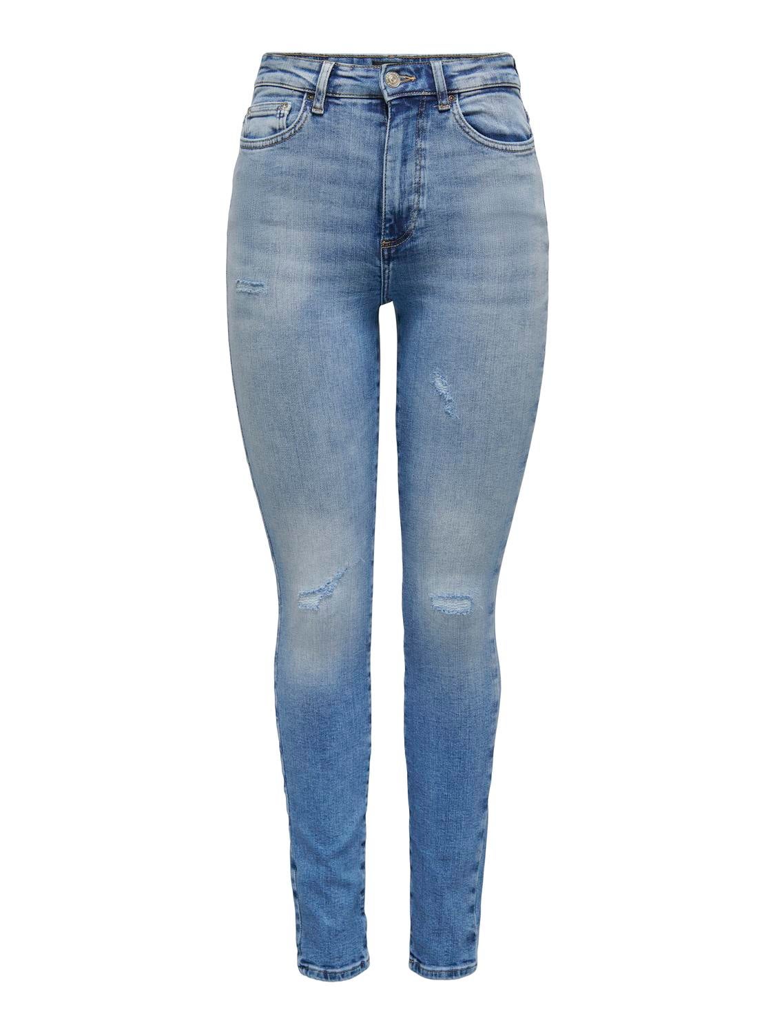 ONLFOREVER Hohe Taille Skinny Fit Jeans Light Medium Blue Denim