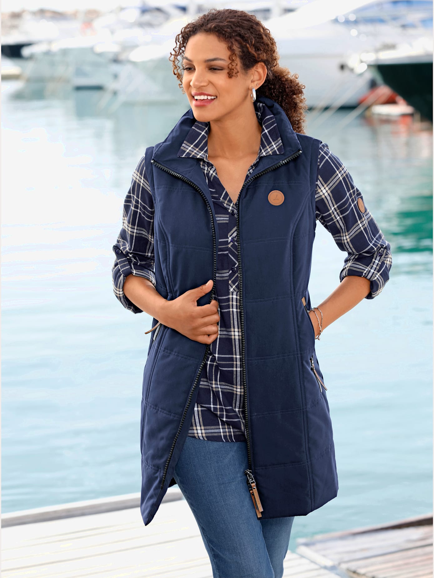 Veste longue col montant chaud