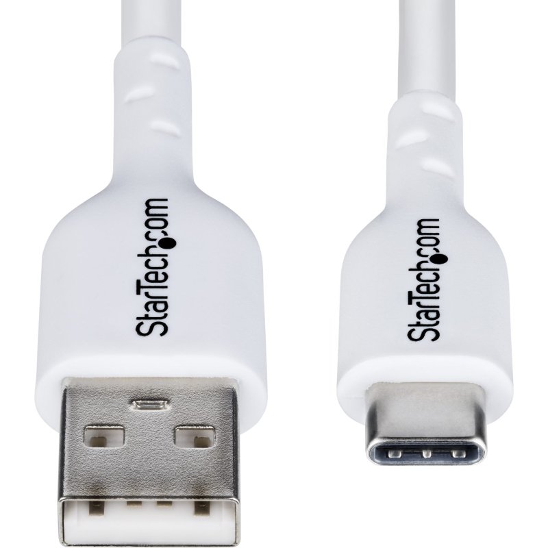 StarTech.com Câble de Charge USB-A vers USB-C de 3m, Charge et Synchronisation, 3A, USB 2.0, Gaine TPE - Cordon de Charge USB Blanc