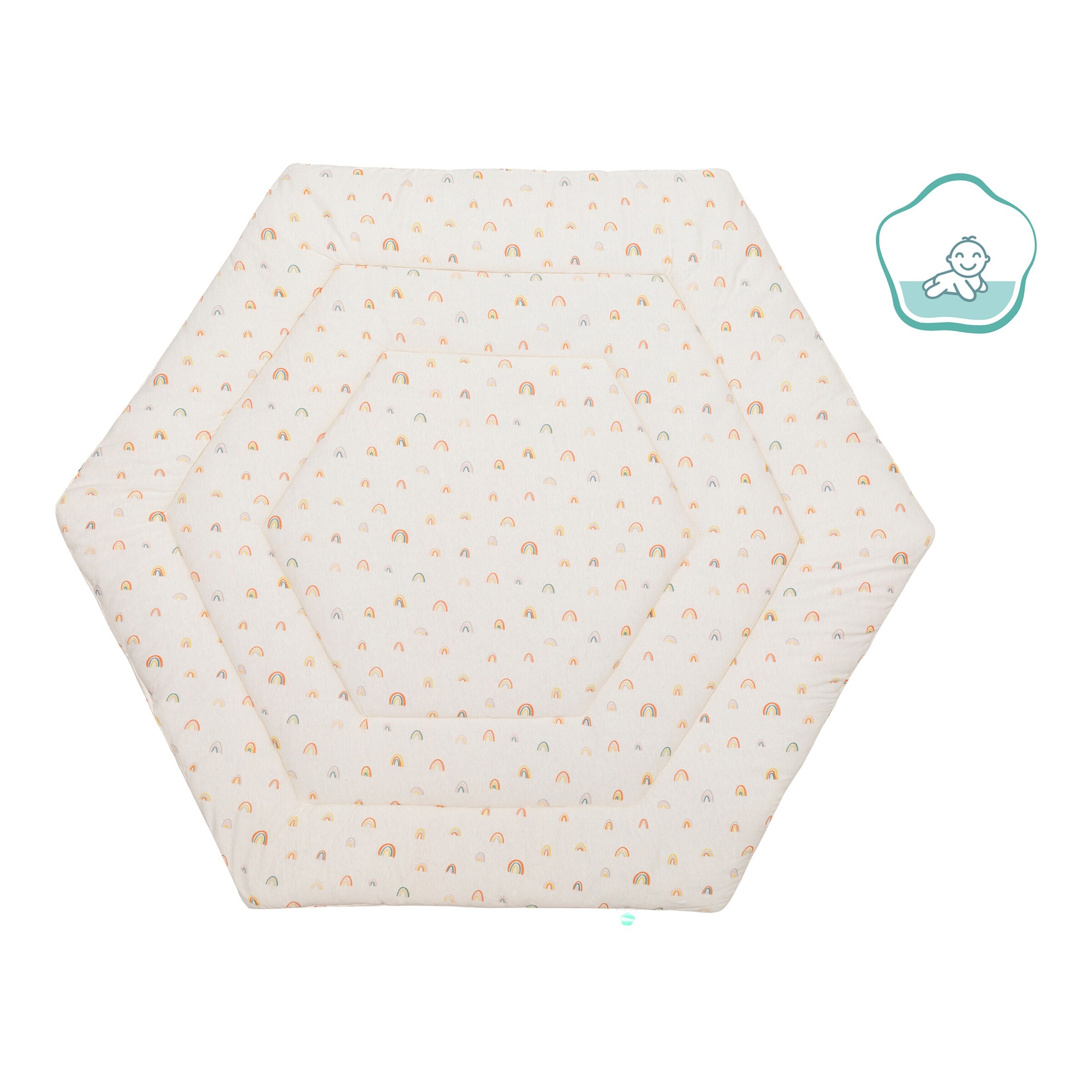 Fillikid Laufgittereinlage 6-eckig Rainbow beige