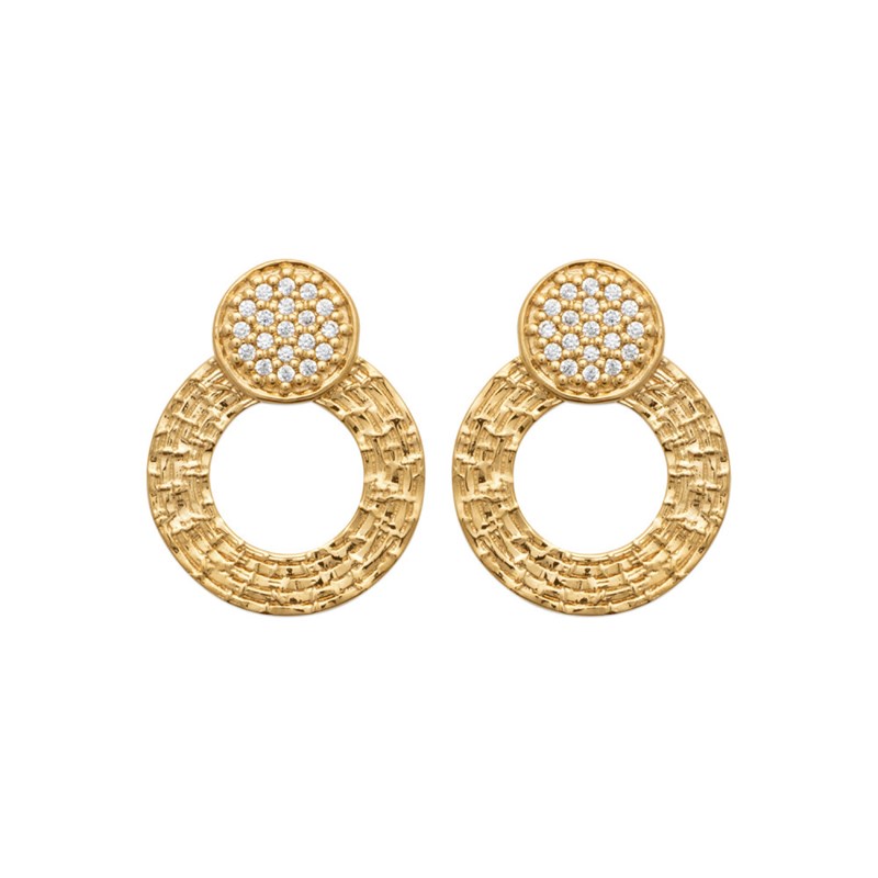 Boucles d'oreilles Femme - Plaqué Or - Oxyde de zirconium