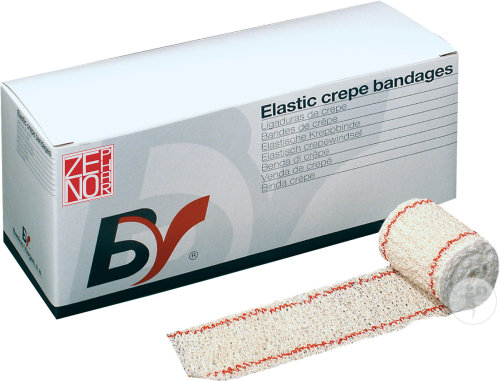 Crêpe 418 Bande De Fixation Élastique Avec Filet Rouge 5cm x 4m Rouleau 1