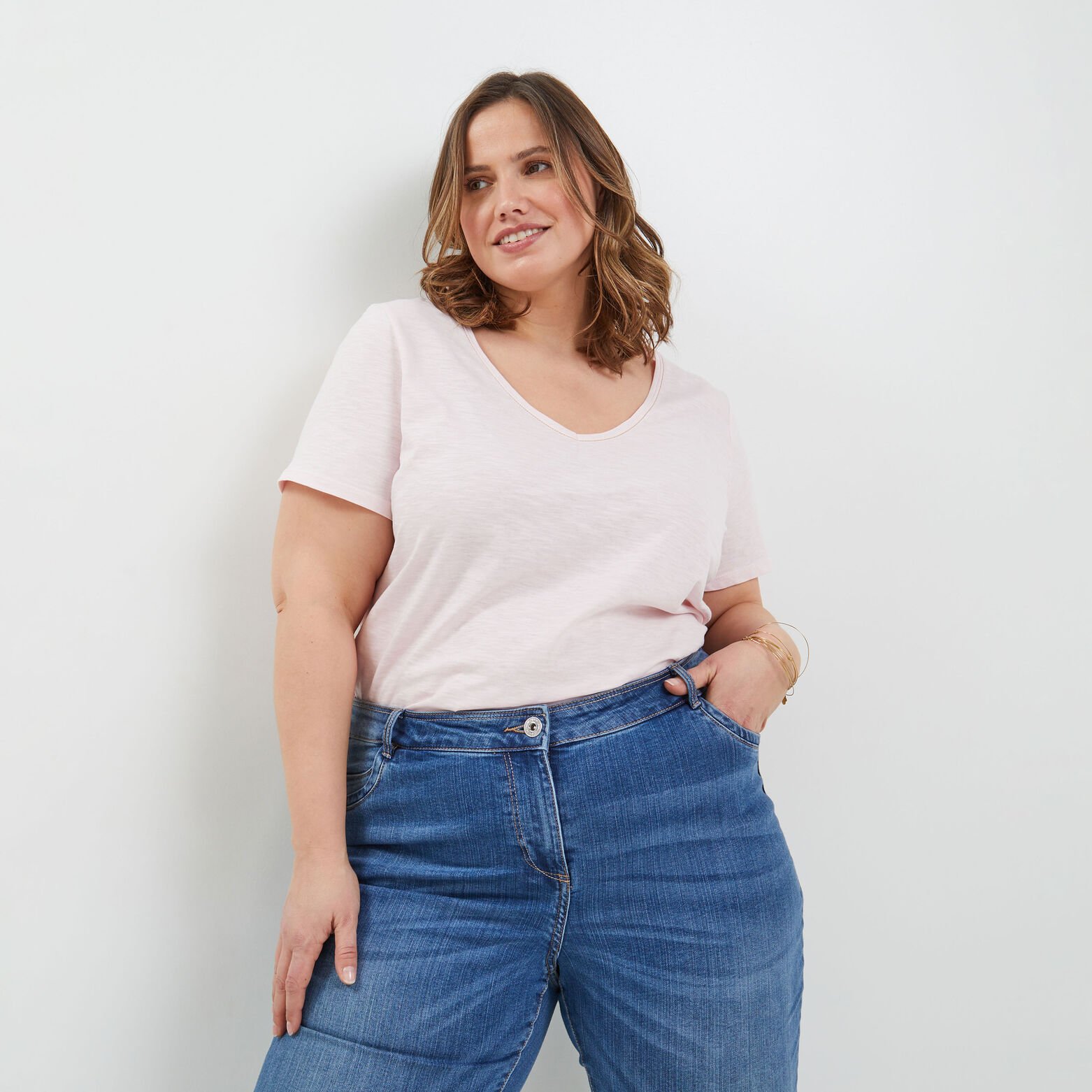 Tshirt col V femme