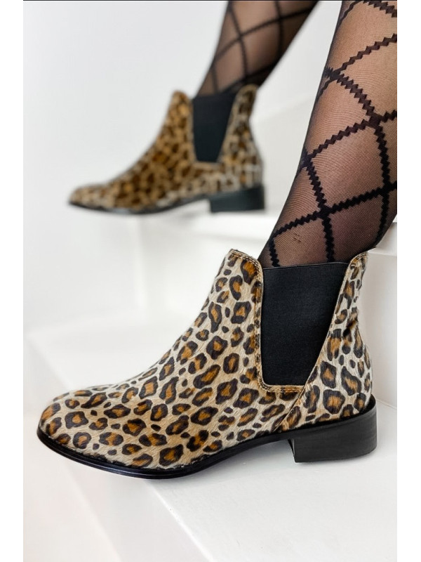 Bottines Chelsea en fausse fourrure léopard- Vanessa Wu