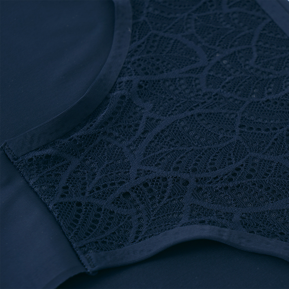 Gina Benotti Damen Seamless-Slip mit Spitzeneinsatz dunkelblau