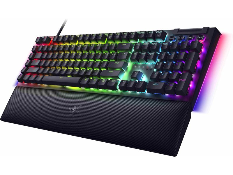 Razer Gaming-Tastatur BlackWidow V4 Gaming-Keyboard mit RGB-Beleuchtung und Handballenauflage